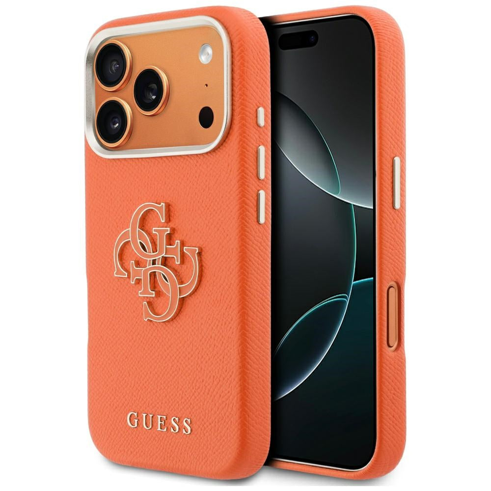Hülle für Apple iPhone 17 Pro Max, GUESS, Resin Logo, Orange
