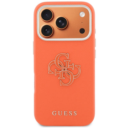 Hülle für Apple iPhone 17 Pro Max, GUESS, Resin Logo, Orange