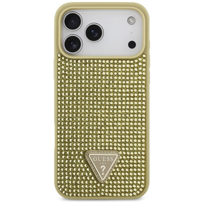 Hülle für Apple iPhone 17 Pro Max, Guess, Rhinestone Triangle Logo, Gold