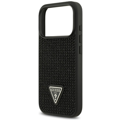 Hülle für Apple iPhone 17 Pro Max, Guess, Rhinestone Triangle Logo, Schwarz