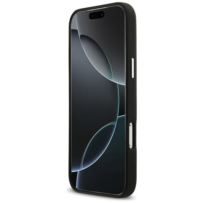 Hülle für Apple iPhone 17 Pro Max, Karl Lagerfeld, FW Grained Signature Logo, Schwarz