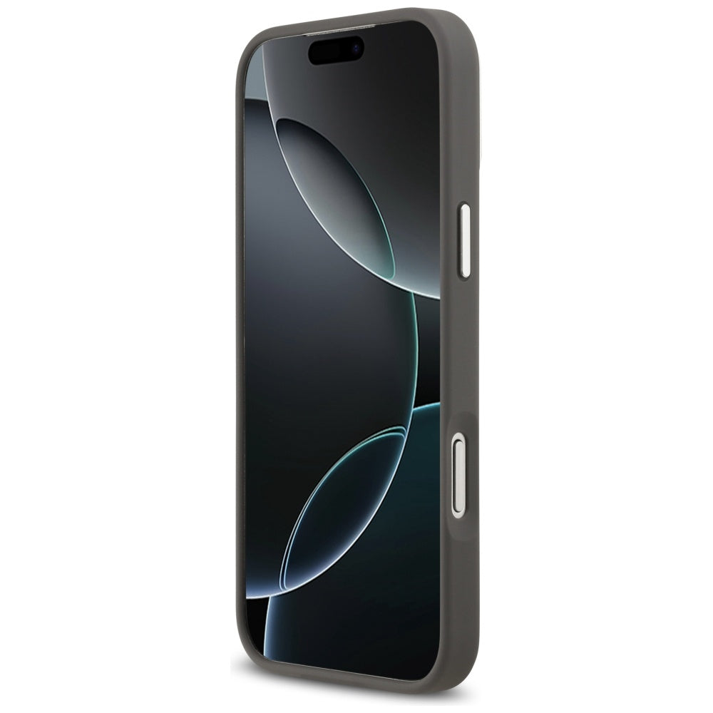 Hülle für Apple iPhone 17 Pro Max, Karl Lagerfeld, Grained Karl & Choupette's Heads Pins and Logo, Grau