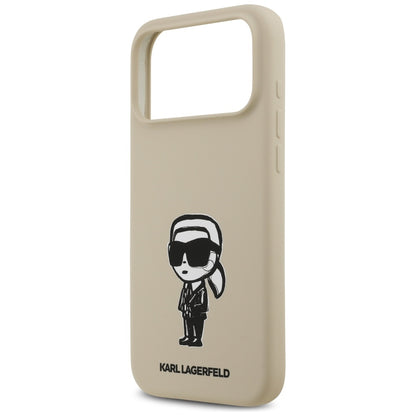 Hülle für Apple iPhone 17 Pro Max, Karl Lagerfeld, Sketch und Logo Karl, Braun