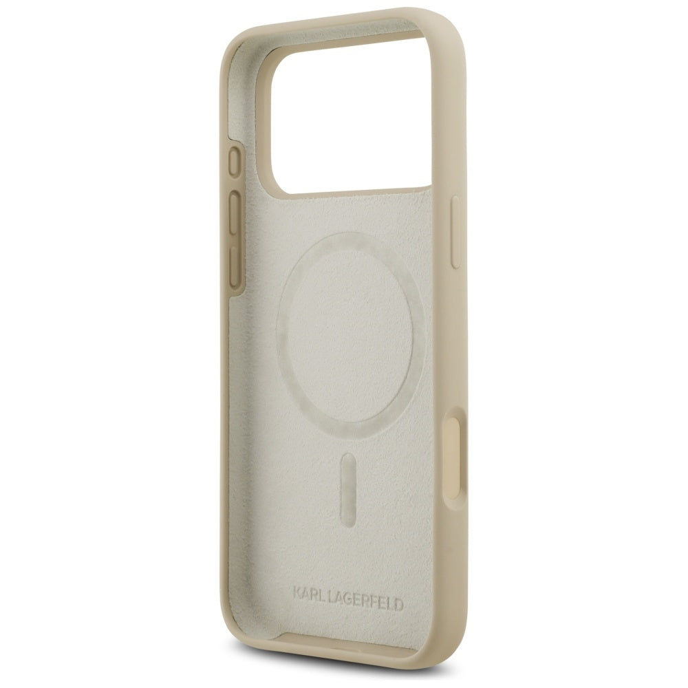 Hülle für Apple iPhone 17 Pro Max, Karl Lagerfeld, Sketch und Logo Karl, Braun