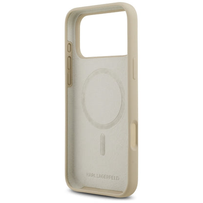 Hülle für Apple iPhone 17 Pro Max, Karl Lagerfeld, Sketch und Logo Karl, Braun