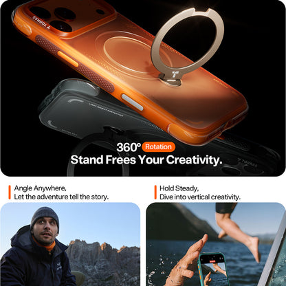 Hülle für Apple iPhone 17 Pro Max, Torras, Ostand Spin Air, Grau