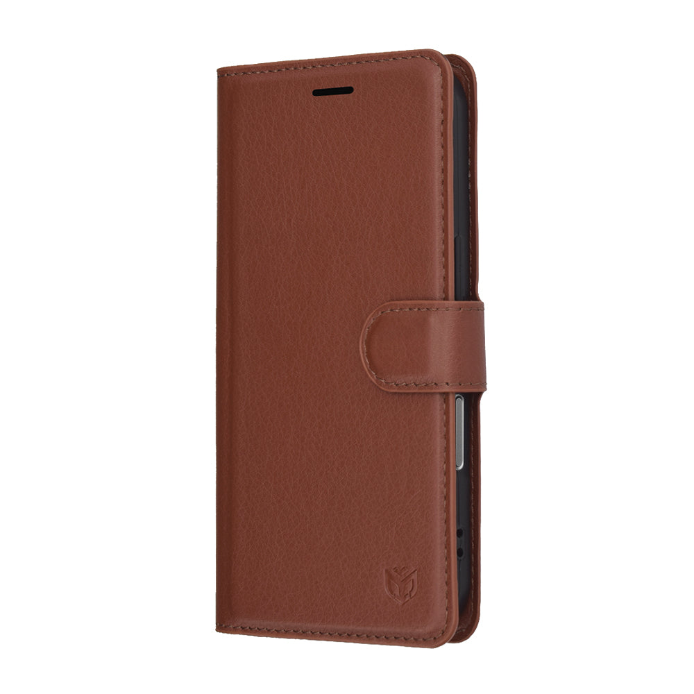 Hülle für Apple iPhone 17 Pro, Techsuit, Leather Folio, Braun
