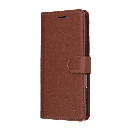 Hülle für Apple iPhone 17 Pro, Techsuit, Leather Folio, Braun