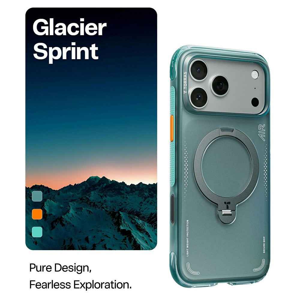 Case for Apple iPhone 17 Pro, Torras, Ostand Spin Air, Green