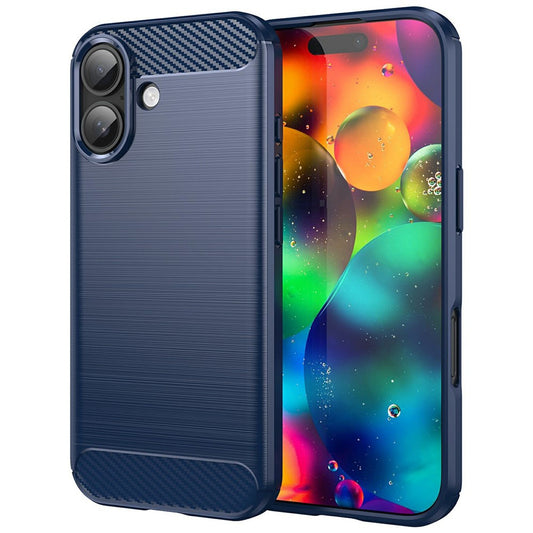 Hülle für Apple iPhone 17, Techsuit, Carbon, Blau