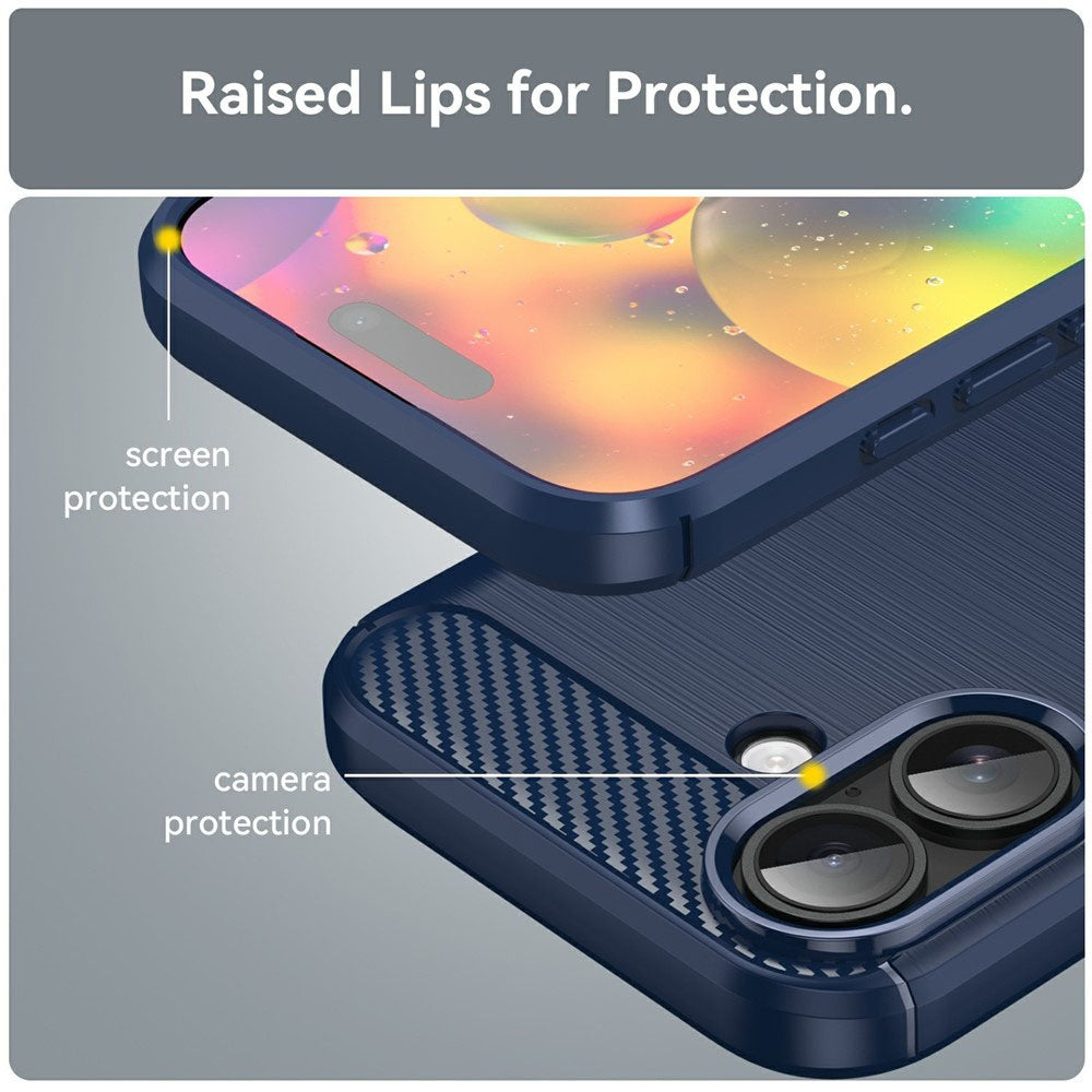 Hülle für Apple iPhone 17, Techsuit, Carbon, Blau