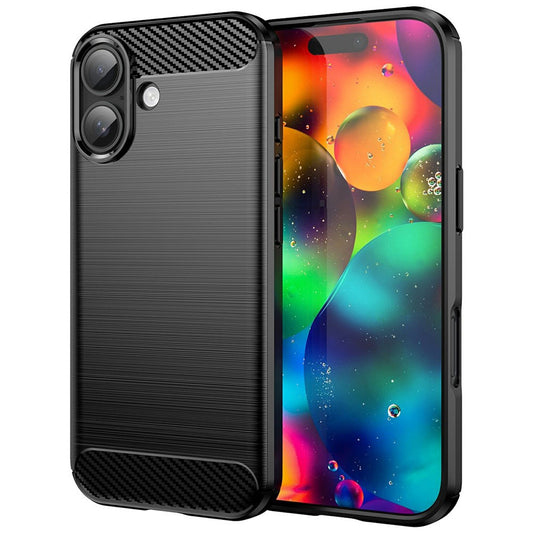 Hülle für Apple iPhone 17, Techsuit, Carbon, Schwarz