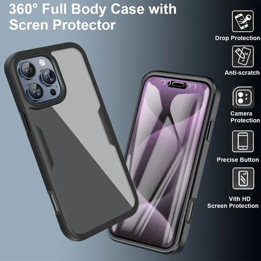Hülle für Apple iPhone 17, Techsuit, ColorVerse 360, Schwarz