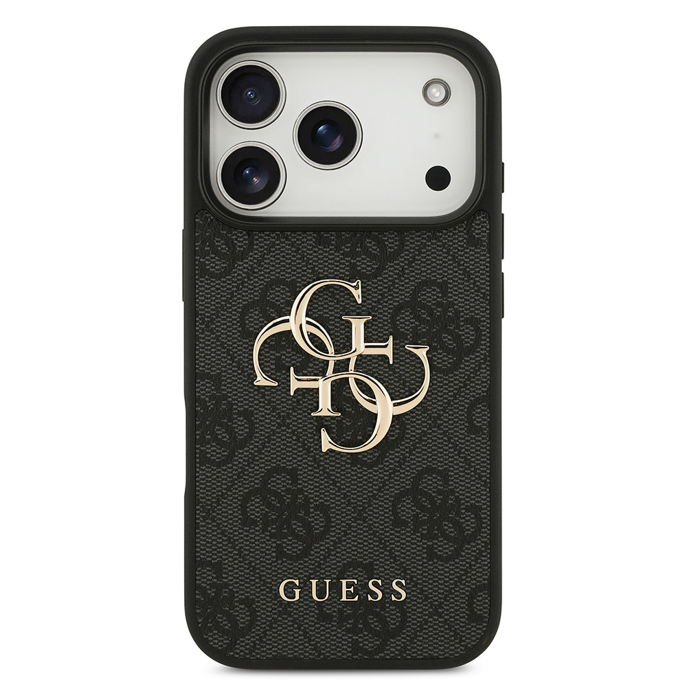 Hülle für Apple iPhone 18 Pro / 17 Pro, Guess, 4G Big Logo, Schwarz