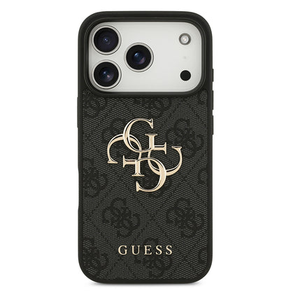 Hülle für Apple iPhone 18 Pro / 17 Pro, Guess, 4G Big Logo, Schwarz