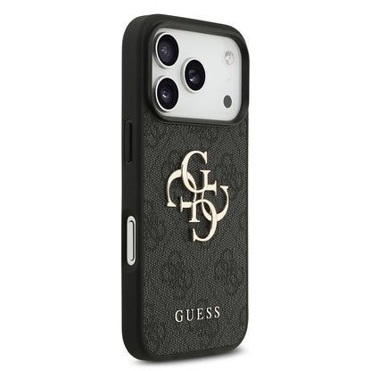 Hülle für Apple iPhone 18 Pro / 17 Pro, Guess, 4G Big Logo, Schwarz