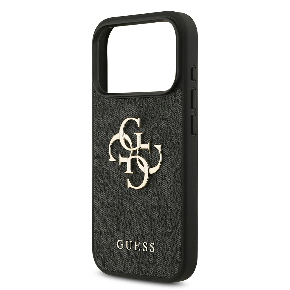 Hülle für Apple iPhone 18 Pro / 17 Pro, Guess, 4G Big Logo, Schwarz
