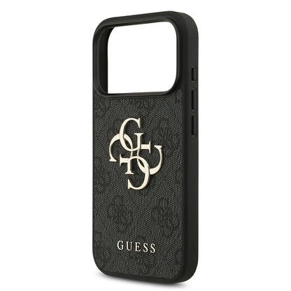 Hülle für Apple iPhone 18 Pro / 17 Pro, Guess, 4G Big Logo, Schwarz