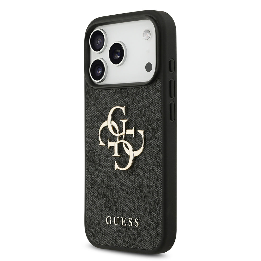Hülle für Apple iPhone 18 Pro / 17 Pro, Guess, 4G Big Logo, Schwarz