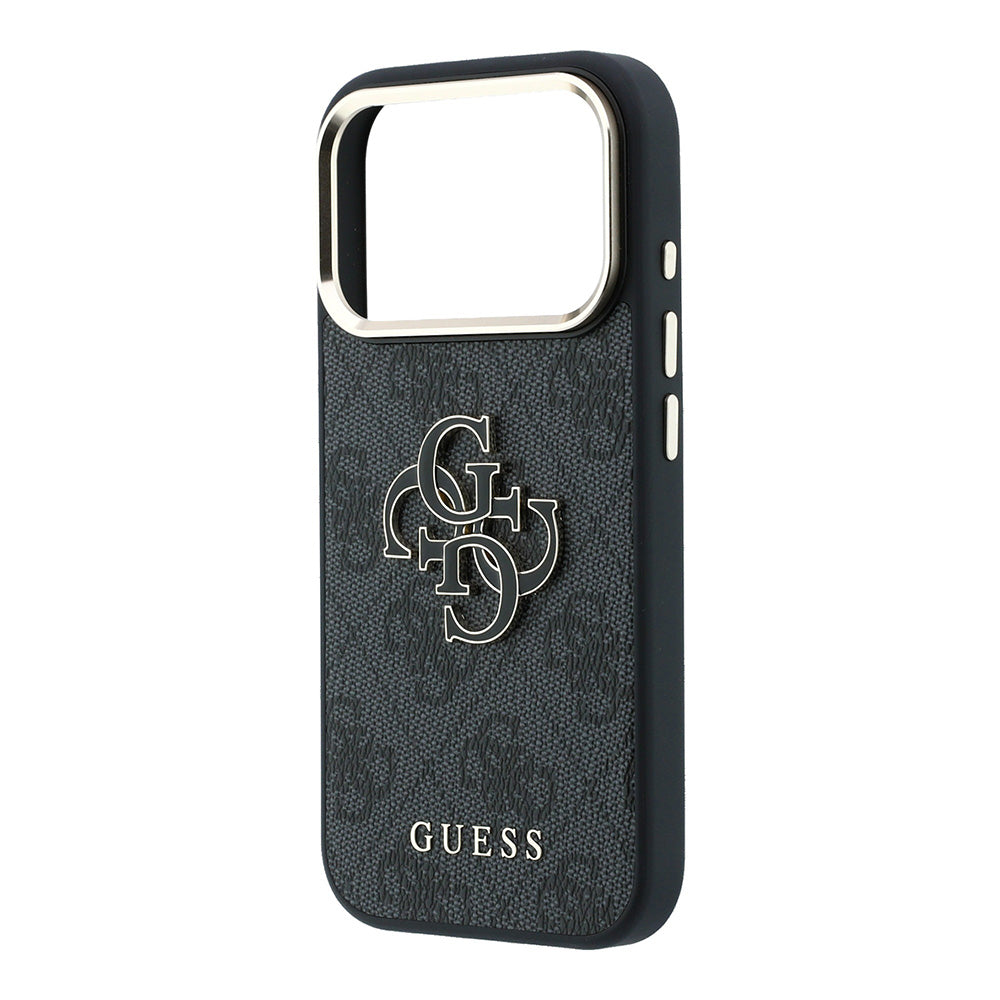 Hülle für Apple iPhone 18 Pro / 17 Pro, Guess, 4G Big Resin Logo, Schwarz
