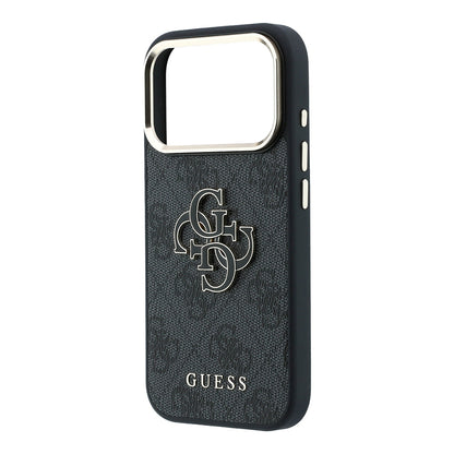 Hülle für Apple iPhone 18 Pro / 17 Pro, Guess, 4G Big Resin Logo, Schwarz