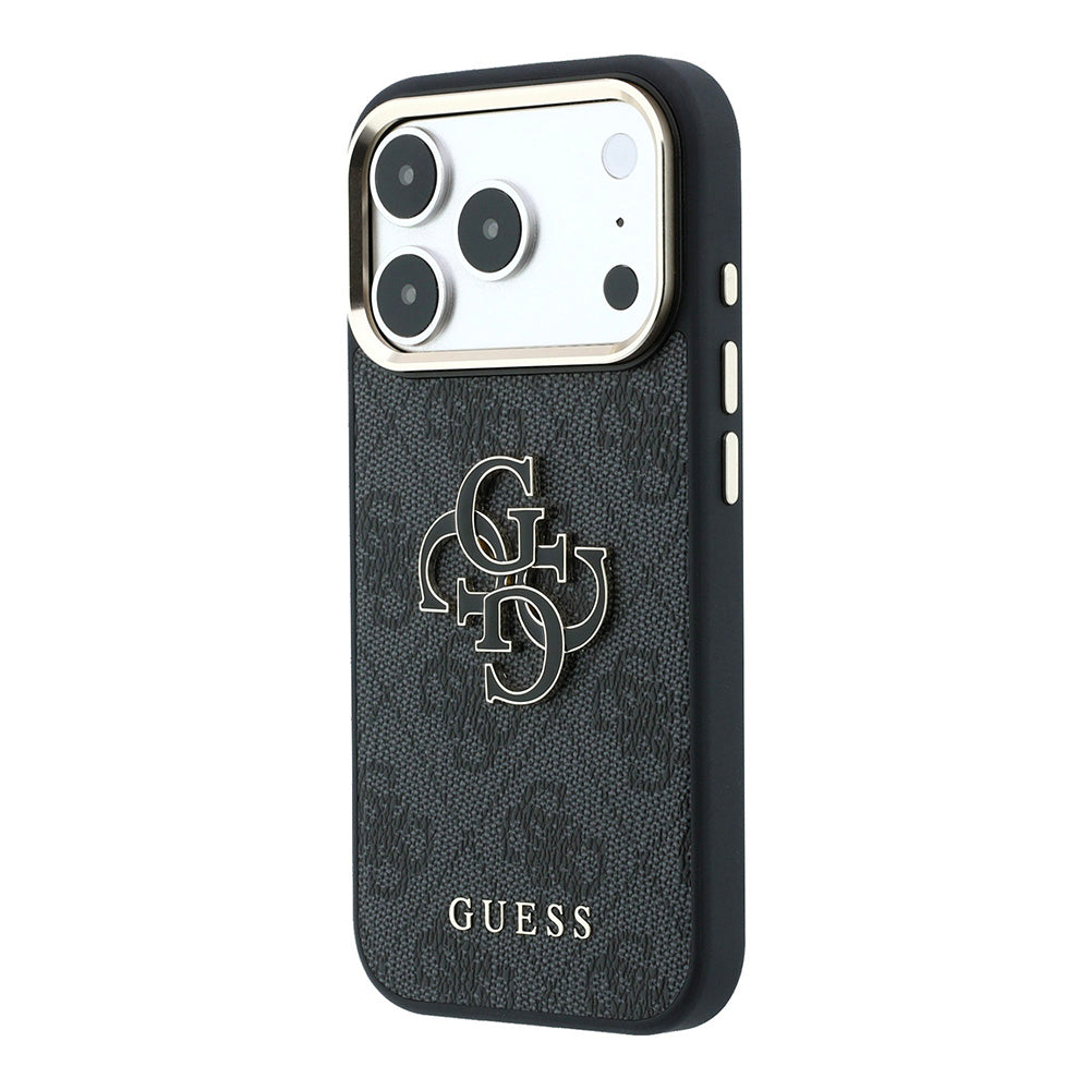 Hülle für Apple iPhone 18 Pro / 17 Pro, Guess, 4G Big Resin Logo, Schwarz