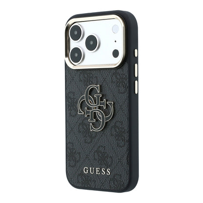 Hülle für Apple iPhone 18 Pro / 17 Pro, Guess, 4G Big Resin Logo, Schwarz