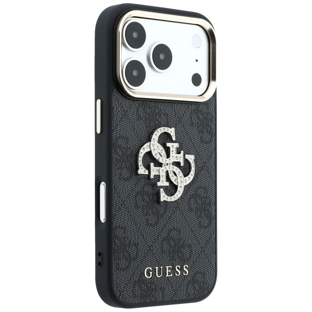 Case for Apple iPhone 18 Pro / 17 Pro, Guess, 4G Big Strass Logo, Black