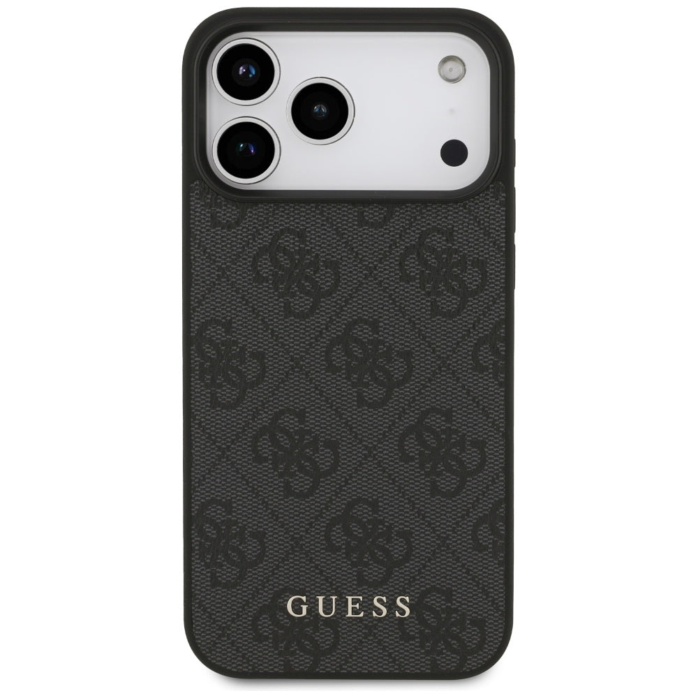 Hülle für Apple iPhone 18 Pro / 17 Pro, Guess, 4G Classic Logo, Schwarz