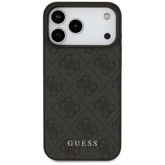Hülle für Apple iPhone 18 Pro / 17 Pro, Guess, 4G Classic Logo, Schwarz