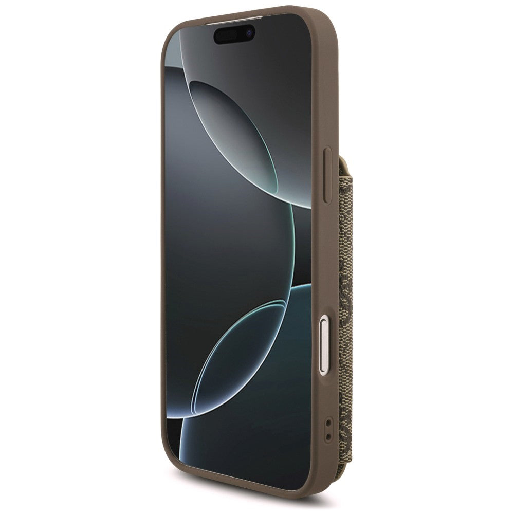Hülle für Apple iPhone 18 Pro / 17 Pro, Guess, 4G Crossbody Cardslot, Braun