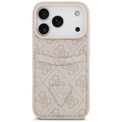 Hülle für Apple iPhone 18 Pro / 17 Pro, Guess, 4G Double Card Triangle, Rosa