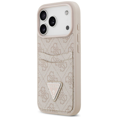 Hülle für Apple iPhone 18 Pro / 17 Pro, Guess, 4G Double Card Triangle, Rosa