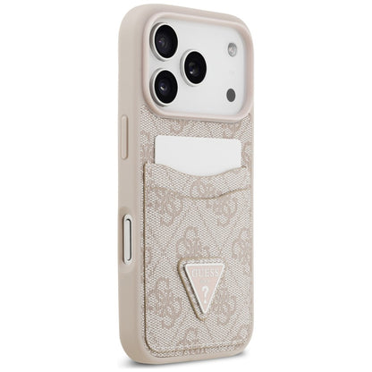 Hülle für Apple iPhone 18 Pro / 17 Pro, Guess, 4G Double Card Triangle, Rosa