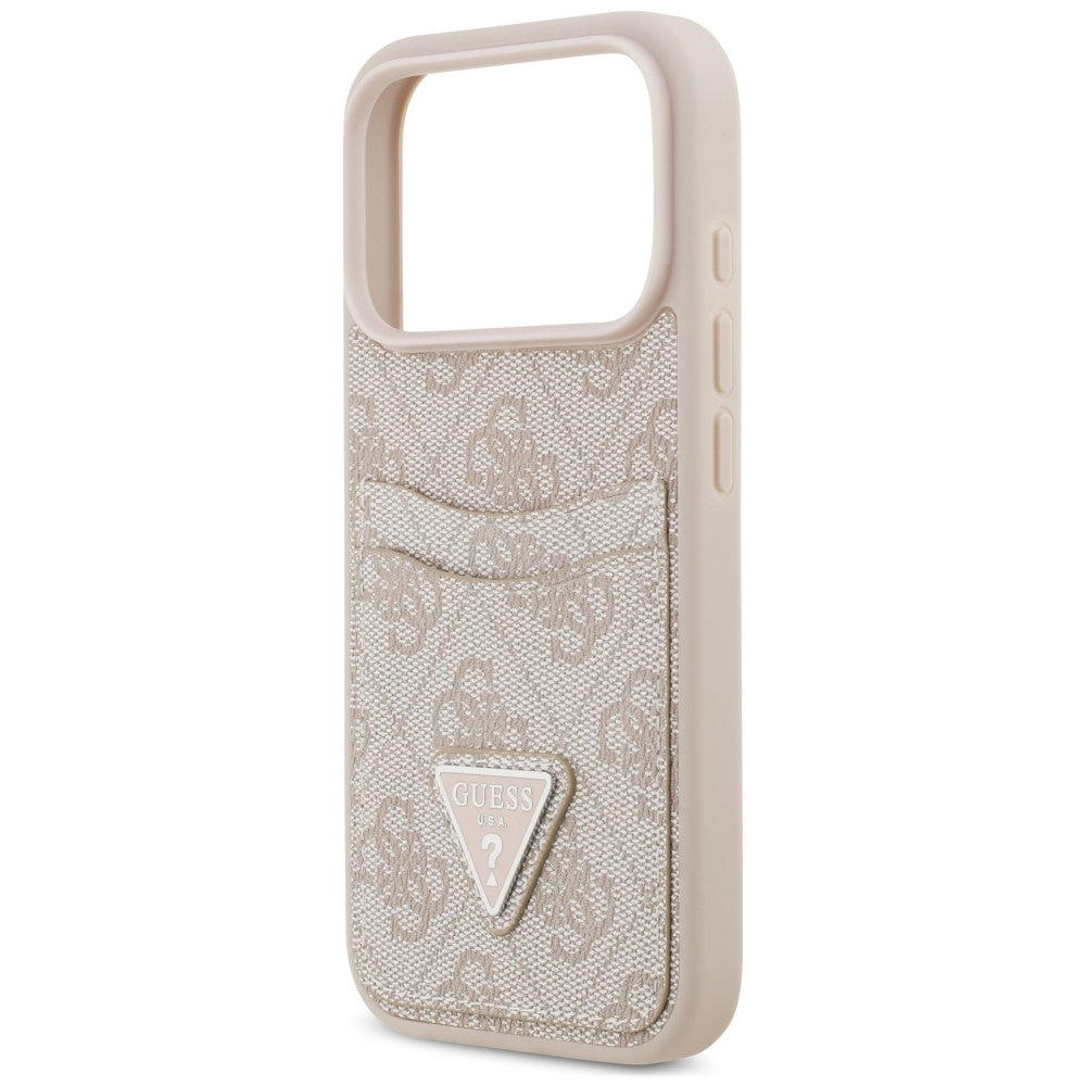 Hülle für Apple iPhone 18 Pro / 17 Pro, Guess, 4G Double Card Triangle, Rosa
