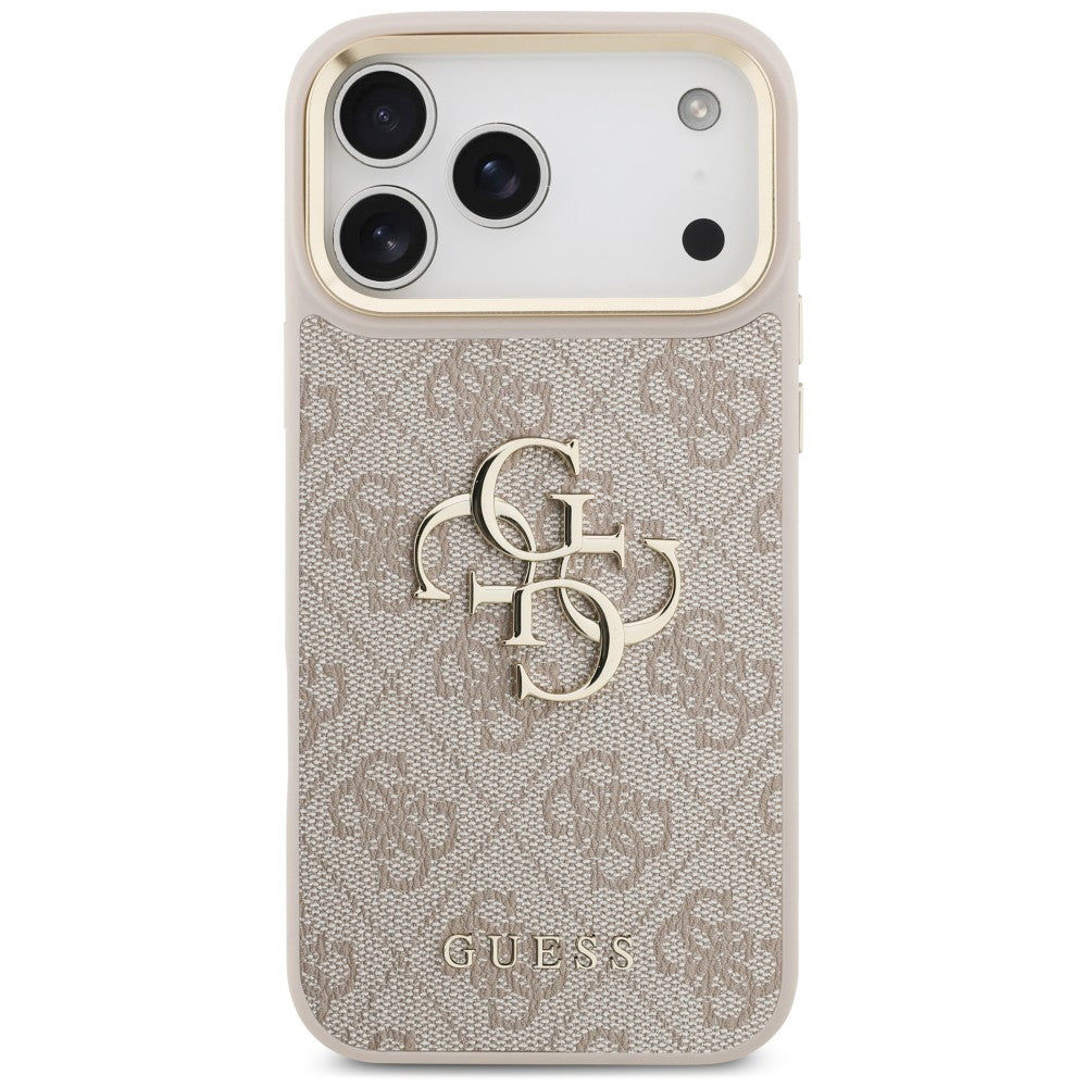 Case for Apple iPhone 18 Pro / 17 Pro, Guess, Big 4G Classic Logo & Big Strap Metal Buttons, Pink