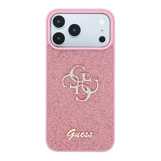 Hülle für Apple iPhone 18 Pro / 17 Pro, Guess, Fixed Glitter Big 4G, Rosa