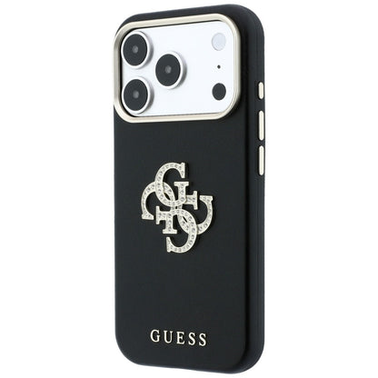 Case for Apple iPhone 18 Pro / 17 Pro, Guess, Smooth Big Strass Logo, Burgundy