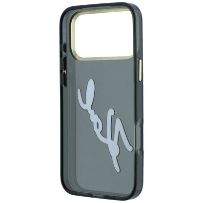 Case for Apple iPhone 18 Pro / 17 Pro, Karl Lagerfeld, IML Big Signature Resin Logo and Metal Frame, Black