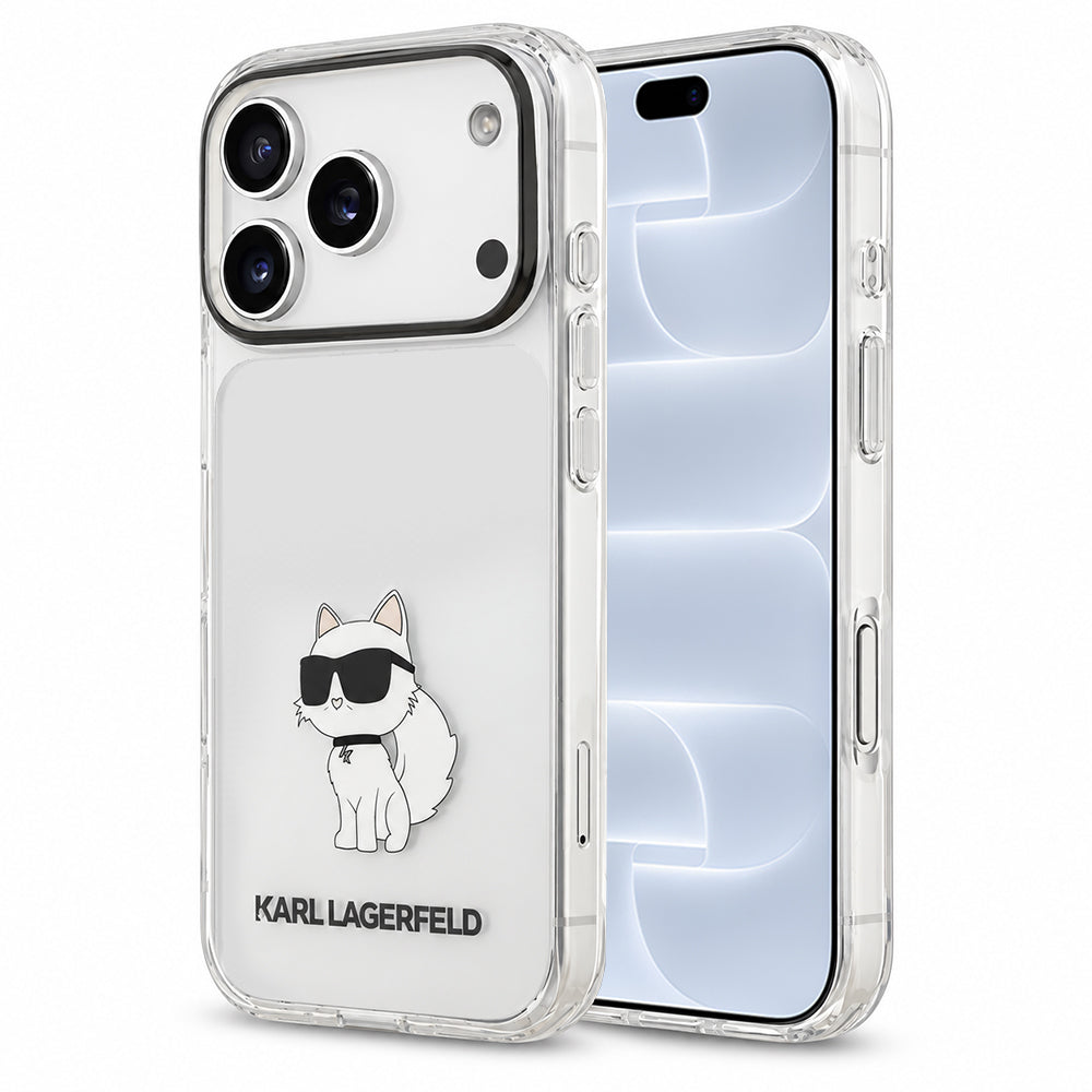 Hülle für Apple iPhone 18 Pro / 17 Pro, Karl Lagerfeld, IML Choupette NFT, transparent