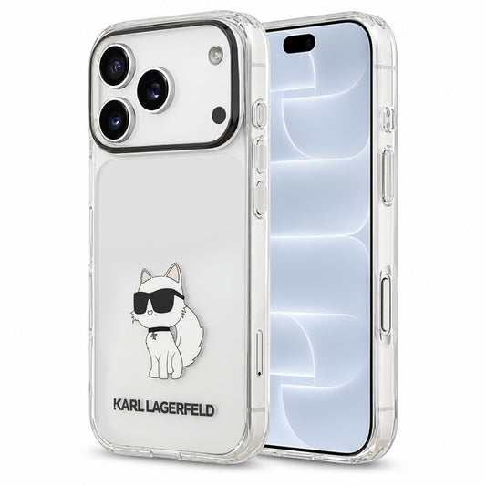 Hülle für Apple iPhone 18 Pro / 17 Pro, Karl Lagerfeld, IML Choupette NFT, transparent