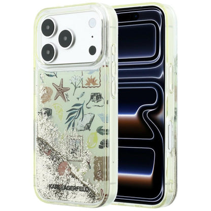 Hülle für Apple iPhone 18 Pro / 17 Pro, Karl Lagerfeld, Liquid Glitter Beach and Sand, Beige