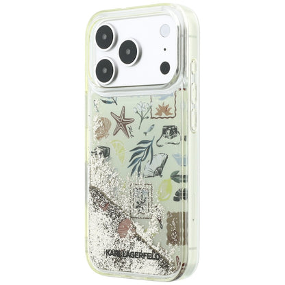 Hülle für Apple iPhone 18 Pro / 17 Pro, Karl Lagerfeld, Liquid Glitter Beach and Sand, Beige