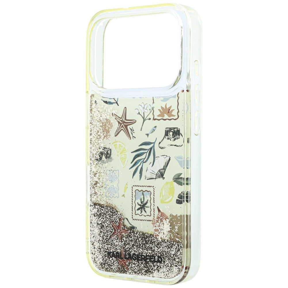 Hülle für Apple iPhone 18 Pro / 17 Pro, Karl Lagerfeld, Liquid Glitter Beach and Sand, Beige