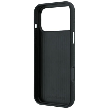 Hülle für Apple iPhone 18 Pro / 17 Pro, Karl Lagerfeld, Saffiano mit Karl-&-Choupette-Kopf-Pin und Logo, Schwarz