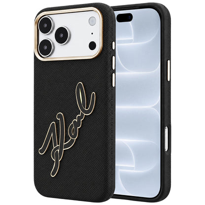 Case for Apple iPhone 18 Pro / 17 Pro, Karl Lagerfeld, Smooth Big Resin Signature Logo, Black