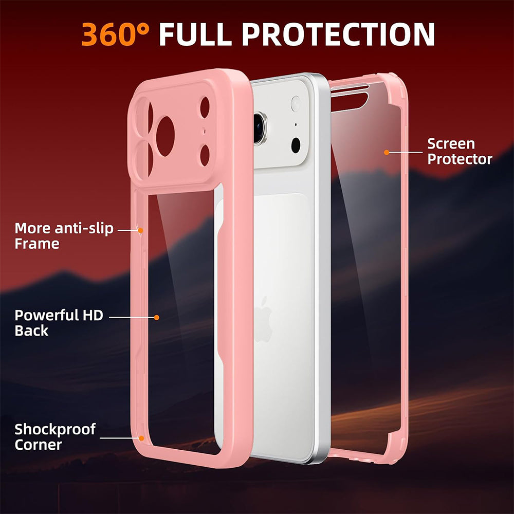 Hülle für Apple iPhone 18 Pro / 17 Pro, Techsuit, ColorVerse 360, Rosa