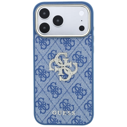 Hülle für Apple iPhone 18 Pro Max / 17 Pro Max, Guess, 4G Big Strass Logo, Blau