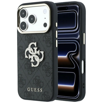 Hülle für Apple iPhone 18 Pro Max / 17 Pro Max, Guess, 4G Big Strass Logo, Schwarz