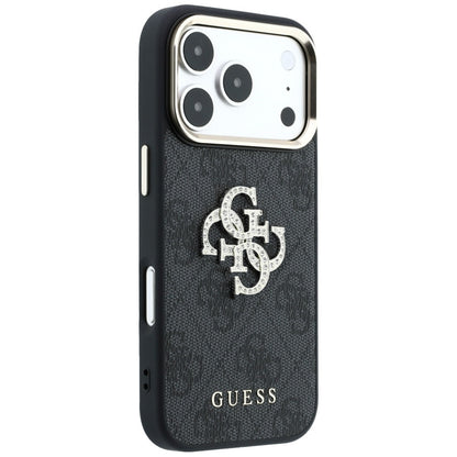 Hülle für Apple iPhone 18 Pro Max / 17 Pro Max, Guess, 4G Big Strass Logo, Schwarz